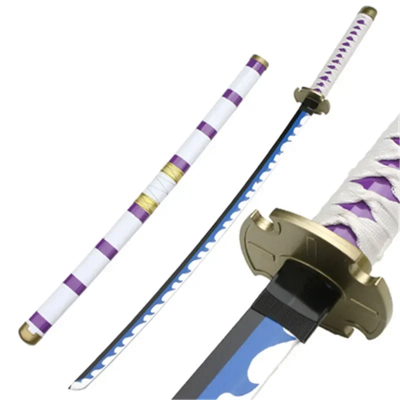 Anime Roronoa Espada de Madeira Zoro, Arma Katana, Cosplay Fantasma Roxo, Interpretação, Modelo 104cm, 41"