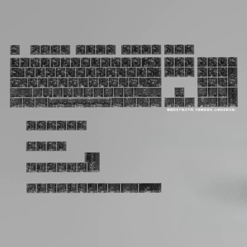 2027 weiße Tastenkappen mit Kohlefaser-Textur, Cherry-Profil, transparente PC-Tastenkappen mit seitlichem Aufdruck für mechanische MX Cherry-Tastaturen