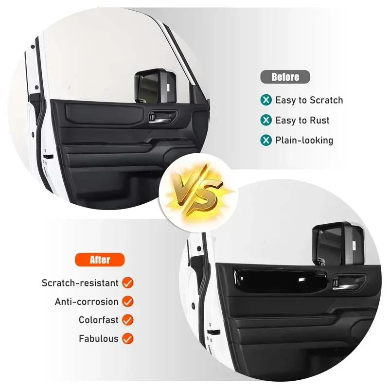 For Toyota Land Cruiser Prado 250 LC250 2024+ ABS Black Car Interior Door Panel Trim Strip Sticker Car Protection Accessories