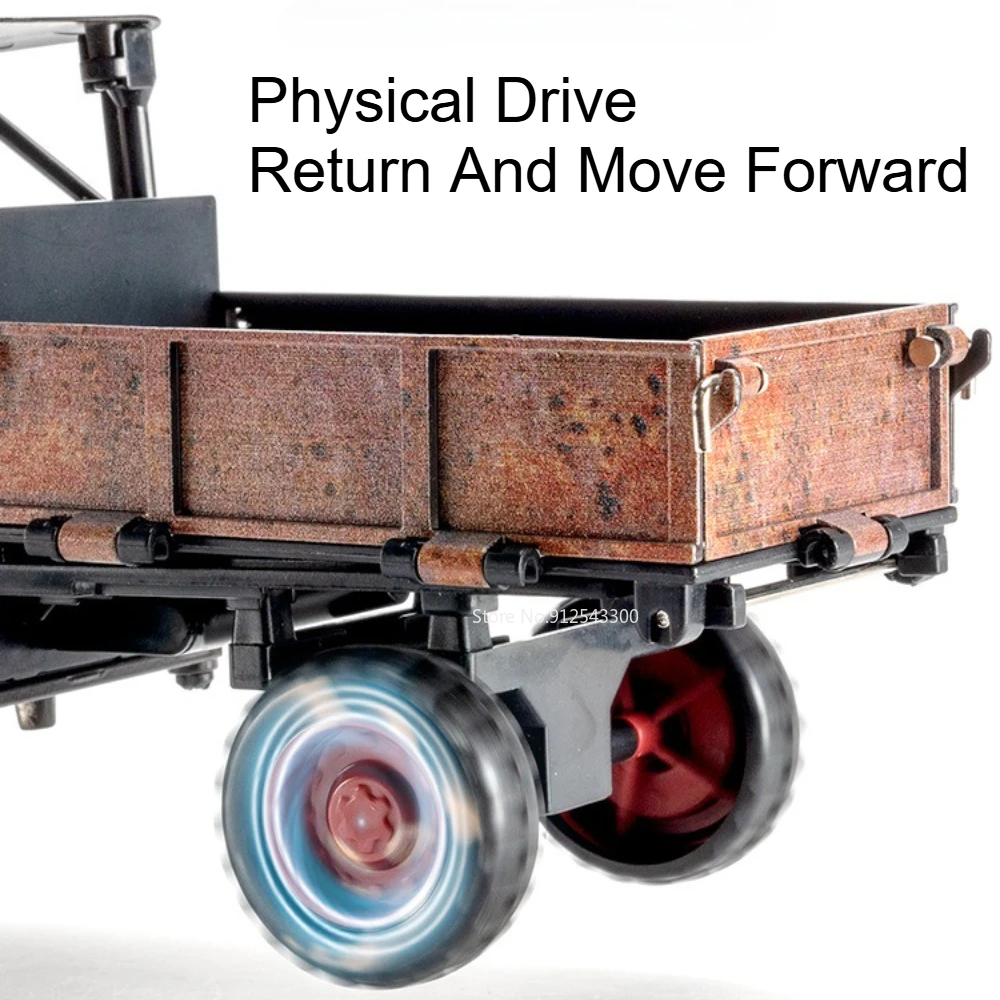 1:32 handgeführtes Traktormodell, Spielzeugauto, einziehbarer hinterer Eimer, Musik, Licht, landwirtschaftliche Transportfahrzeuge, Modelle, Kinderspielzeug