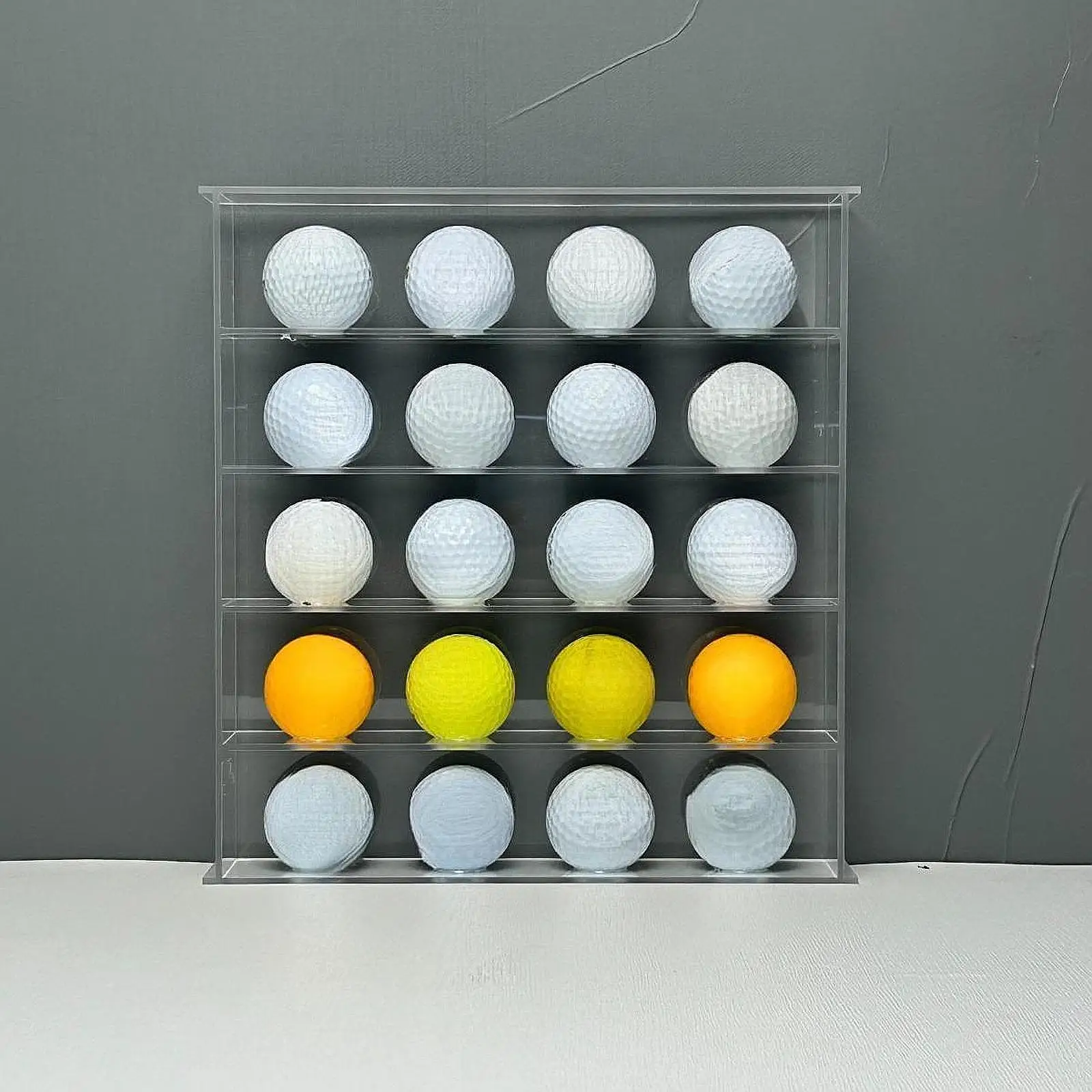 

Golf Ball Display Case Cabinet Premium Protect Storage Box 5 Tier Acrylic