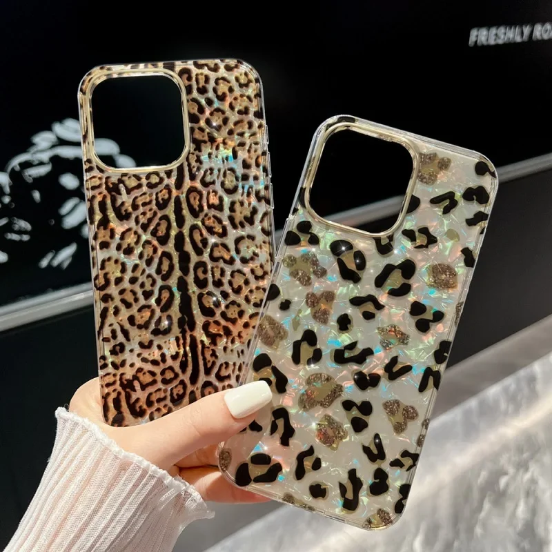 Custodie protettive per telefoni con stampa leopardata adatte per 16 Rainbow 14plus Custodia Apple all-inclusive per iPhone Custodia alla moda Shell Series