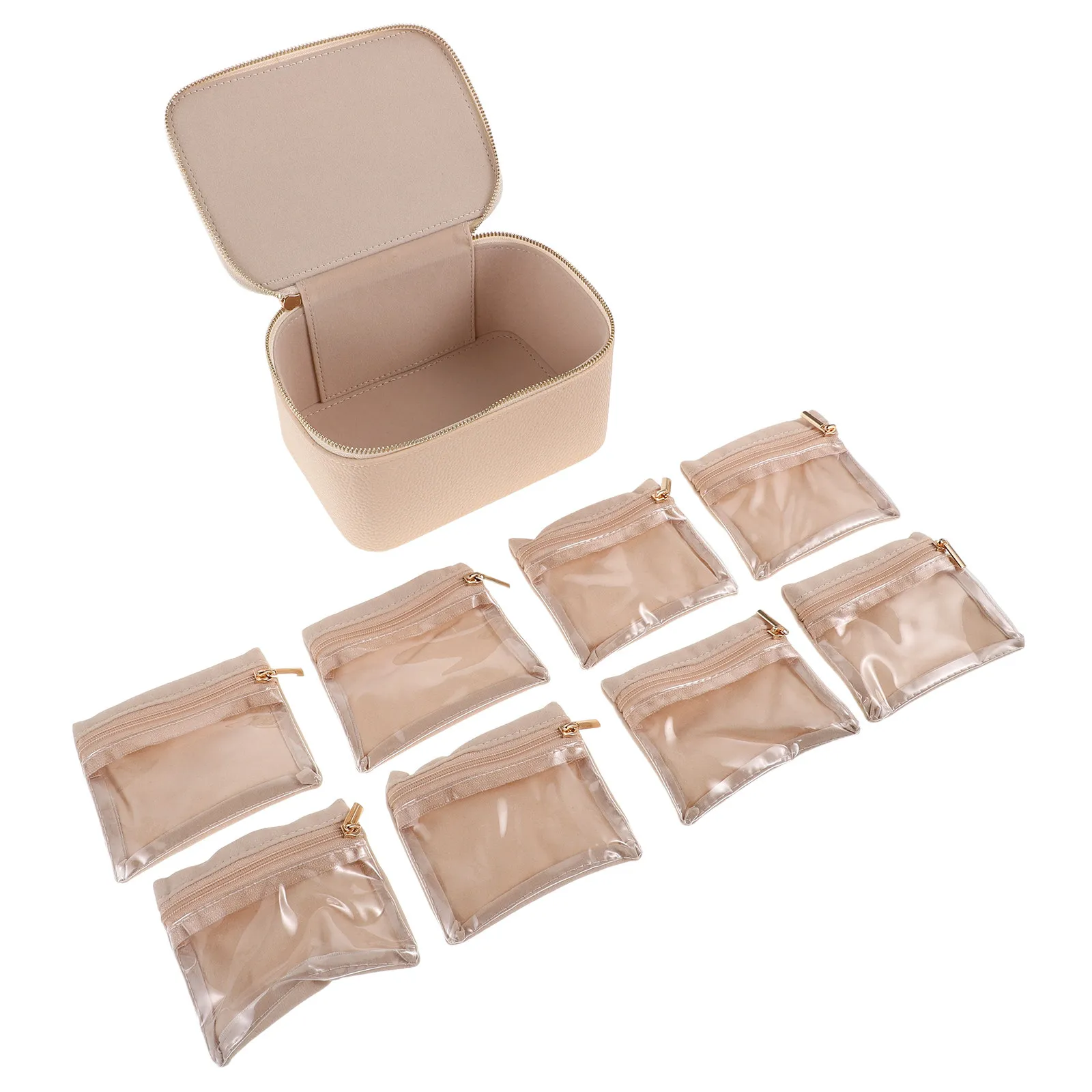 

Набор из 8 предметов: Элегантный дорожный органайзер для украшений, мини-шкатулка для серег для девочек, с отделениями, предотвращающими спутывание, мягкий дизайн