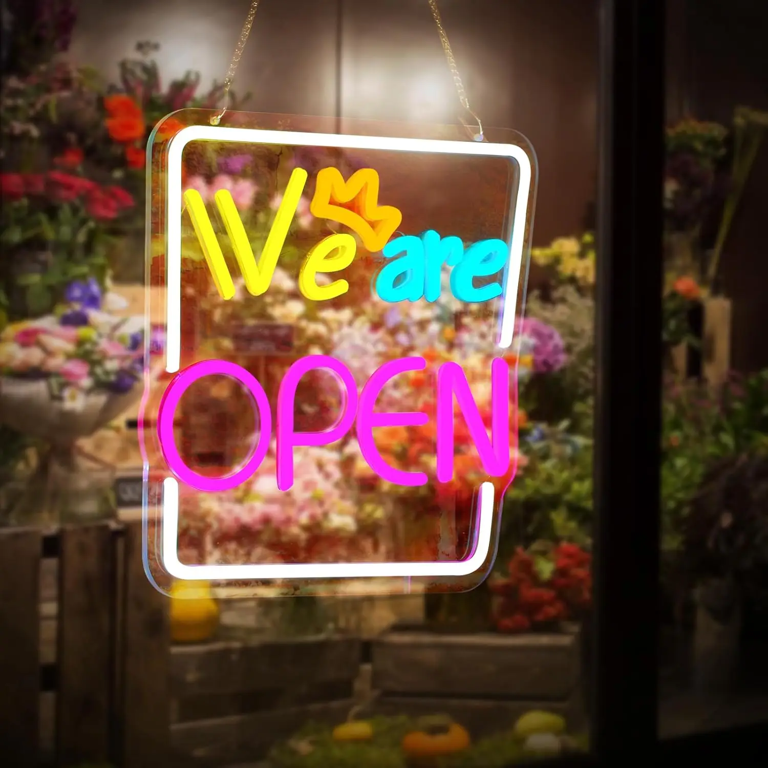 Open Neon Sign LED We Are Open Neon Light Sign Dimmable for Business Display Window Coffee Shop Restaurant Decor Powered By USB