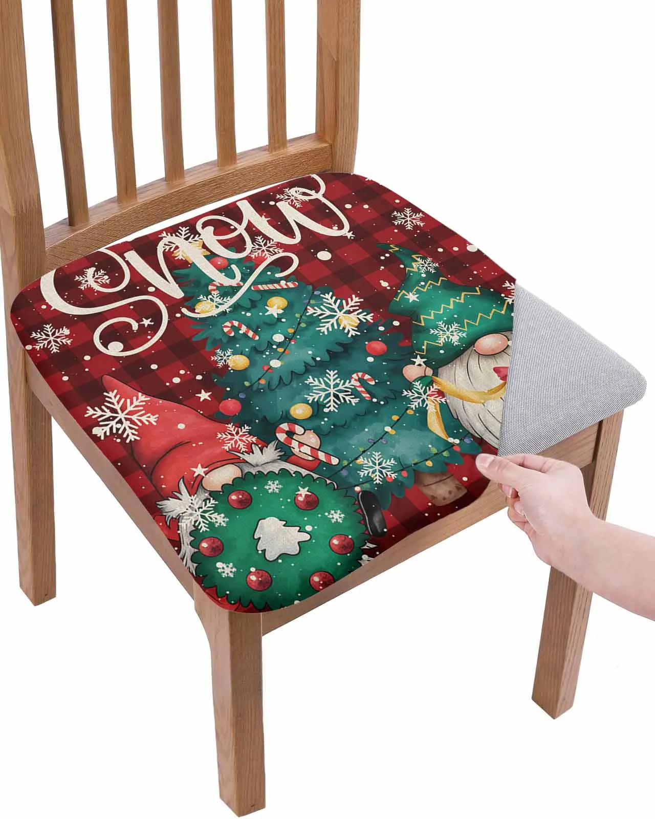 

Эластичный чехол для стула Let Snow Winter Pine Snowflake, защитный чехол для офисного компьютерного сиденья, чехлы для домашнего кухонного стула