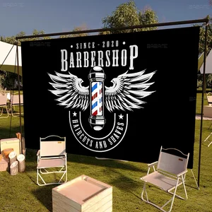 Berber Dükkanı Retro Baskılı Bayrak Büyük Sanat Odası, Kurgu, Bilim Ev dekor Afiş bayraktaki en büyük satışların 12'si bir - №4