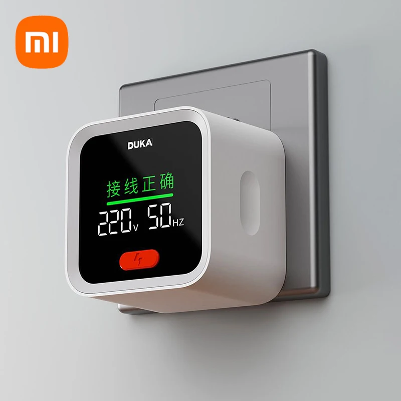 Xiaomi DUKA ST2 Intelligent Socket Tester Circuit Detector Inspection Electrical Appliances Multifunction Leakage Power-Off Test