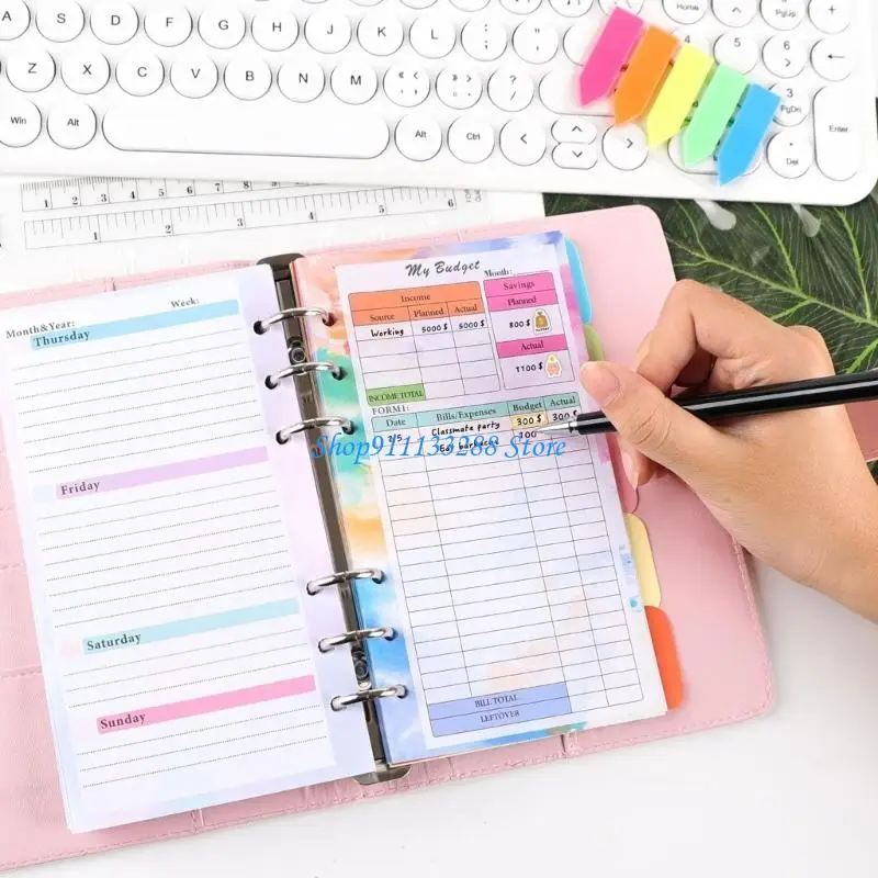 G88D Binder Planner Inserts, กระดาษเติมใบหลวมที่มีเส้นกว้างสำหรับโน้ตบุ๊กเครื่องผูก