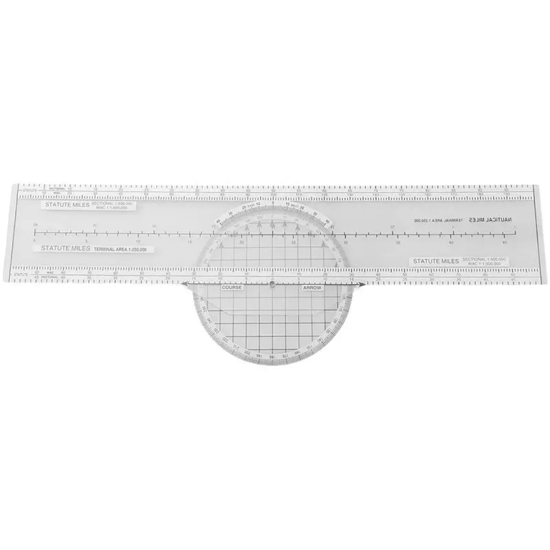 ABKL-ABS Aviation Flight Navigation Plotter 360-Degree Rotating