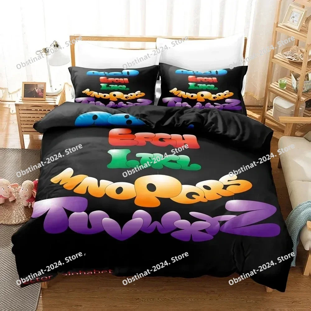 2023 Alphabet Lore Bedding Set Single Twin Full Queen King Size Bed Set Kids Girls Boys Bedroom Duvet Cover Sets Anime Bed Linen - view 2