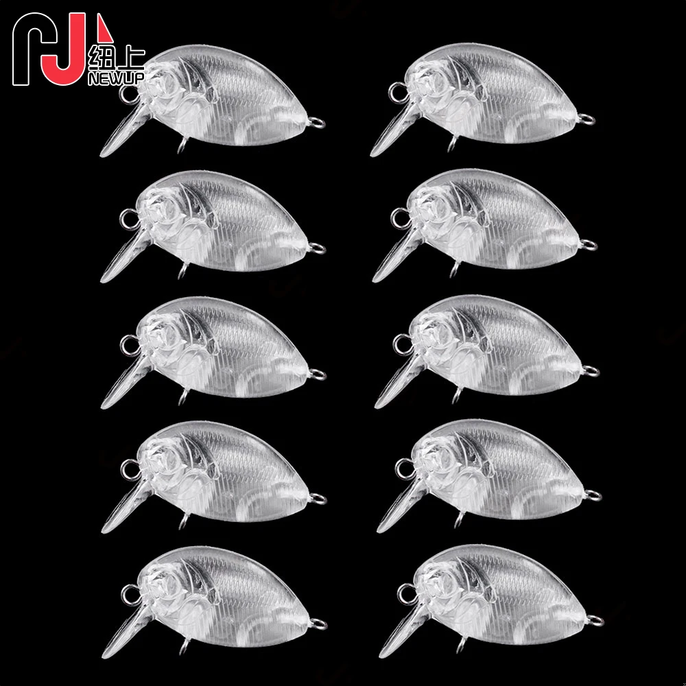 10PCS Blank Nude Baits Crankbait 3.8CM-3.8G Unpainted Fishing Lure Bodies Fishing Wobbler Artificial Wobbler