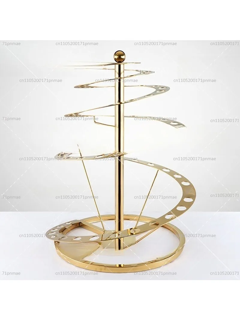 Luxury Gold Stainless Steel Buffet Food Display Spiral Cocktail Stand for Wedding Party