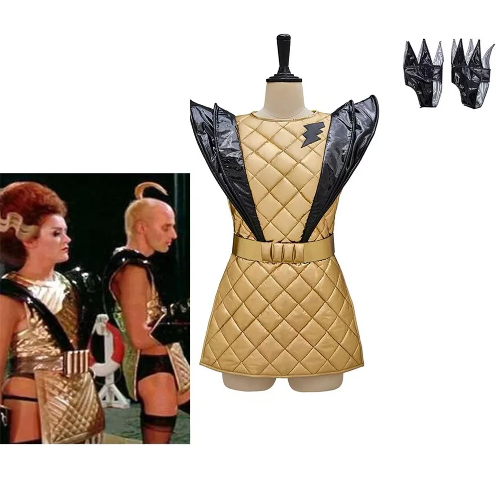 

Rocky Horror Magenta Alien Cosplay Costume Women Stage Performance Gold Dress Halloween Carnival Party Outfits