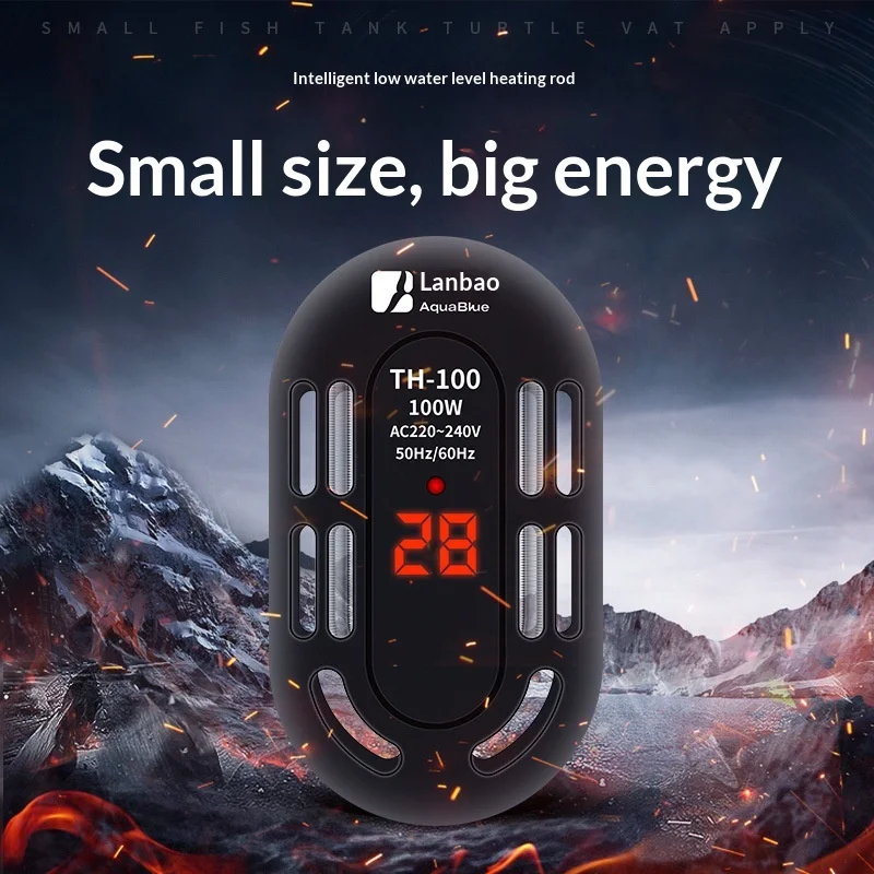 

Low Water Mini Heater for Turtle Tank - Auto Shut-Off When Dry, Submersible & Adjustable Thermostat (CE Certified)​