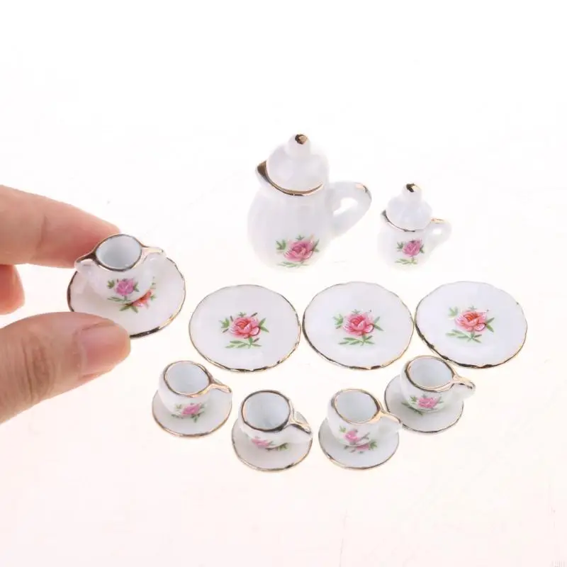 J2HF Mini Tea Cup Model Figurine Kitchenware Dollhouse Ornament Kids Adult Favor cadeau