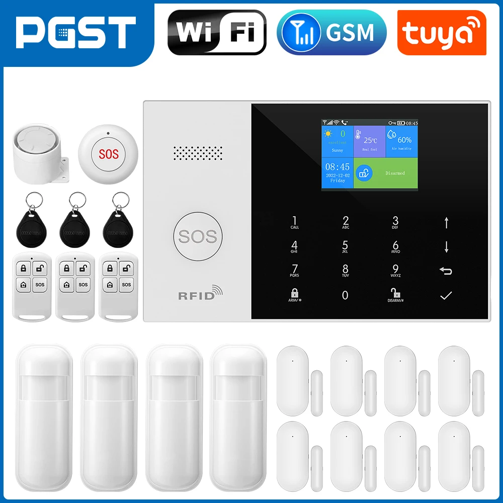 Tuya Smart Wifi GSM Security Alarm System for Home Wireless 2G Alarm System Panel Smart Life App Control work with Alexa