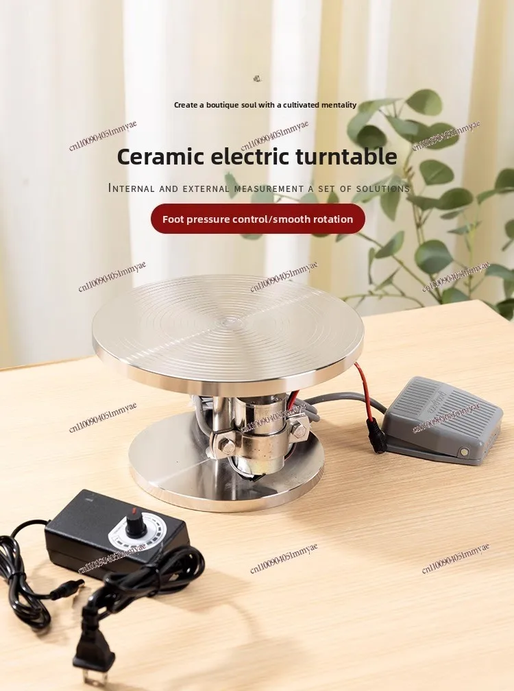 

Turntable Stainless Steel Electric Turntable Hoop Painting Gold Tracing Line Special Rotary Table Automatic Hole Countertop