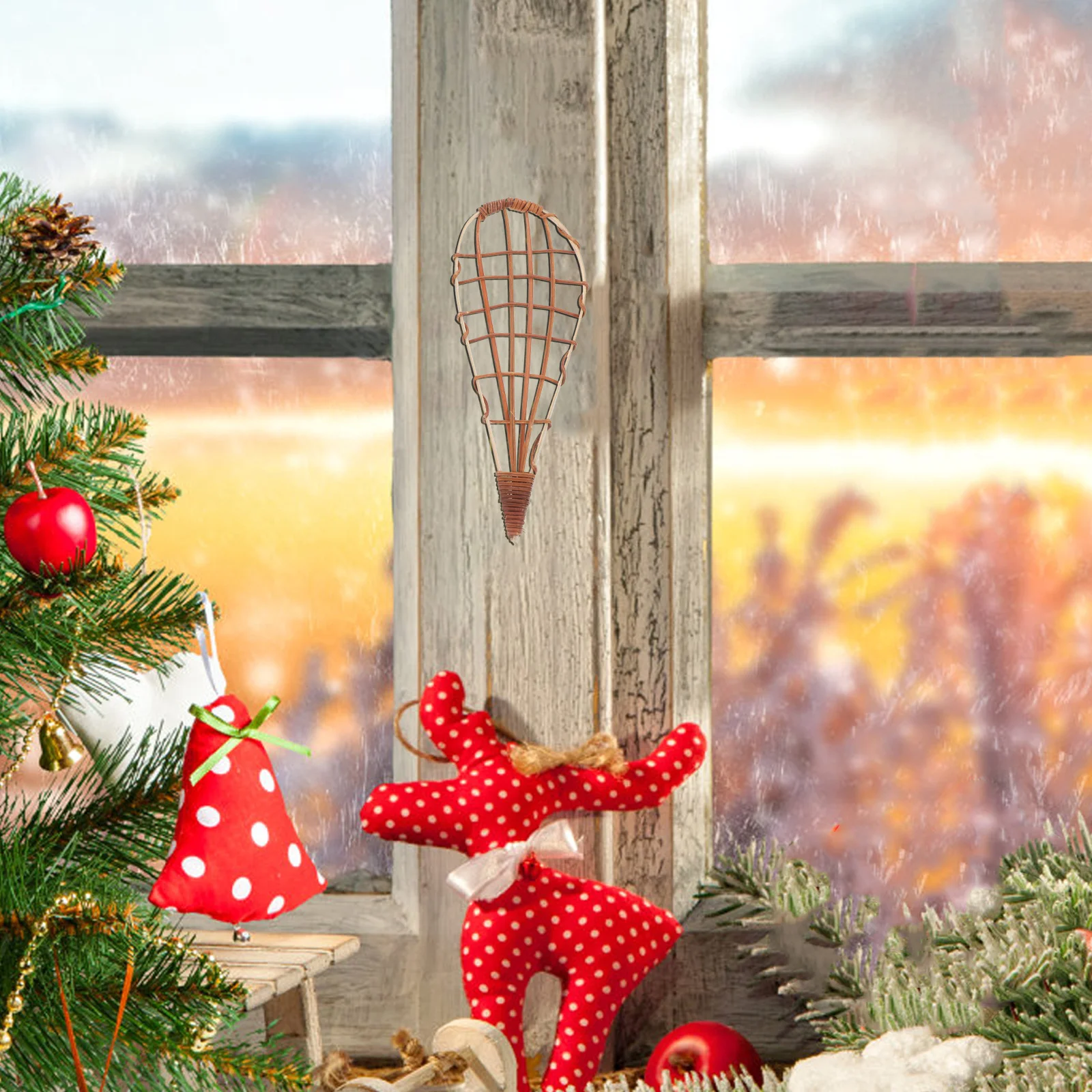 

2Pcs Christmas Decorations Xmas Tree Pendant Bamboo Elegant Design Versatile Decoration Quick Setup Festive Holiday