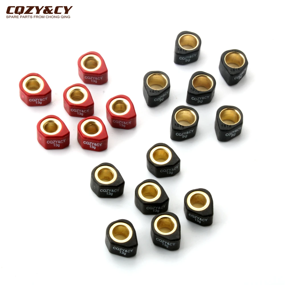 6PC GY6 125cc wyścigi zestaw rolek waga 18x14mm 9g 13g dla Baotian BT125T 152QMI 157QMJ 4-suwowy silnik skuter