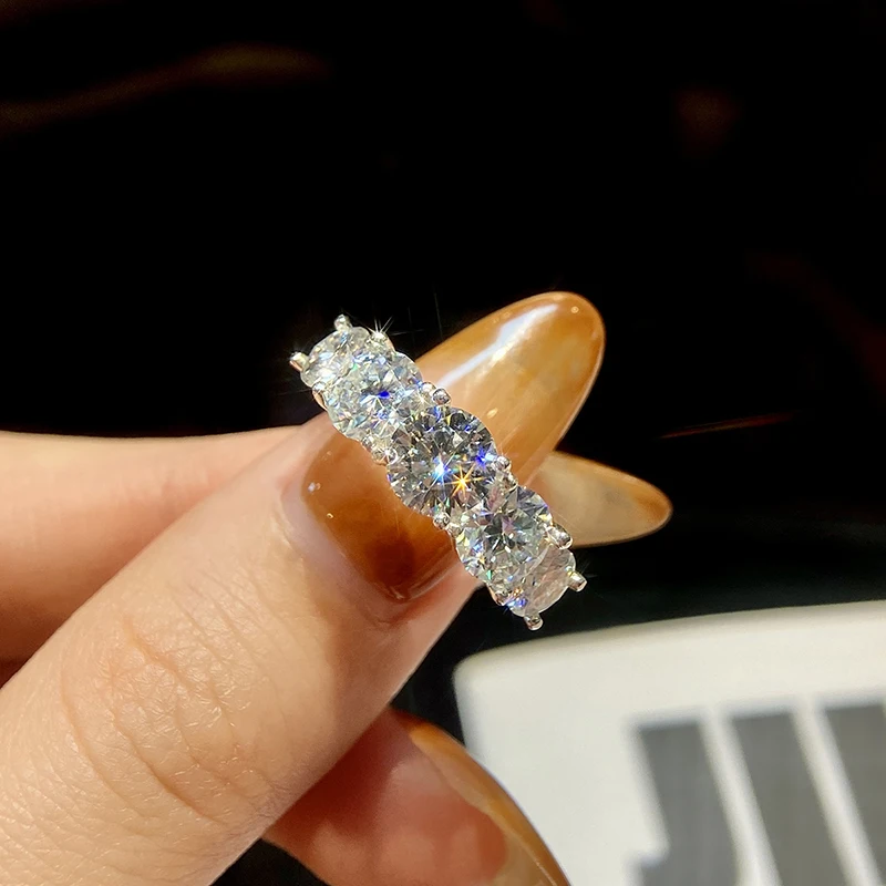 

Кольцо GRA 3,6 карата премиум-класса с бриллиантами из муассанита, подходящее для женской свадьбы, настоящее серебро 925, ювелирные изделия высокого качества