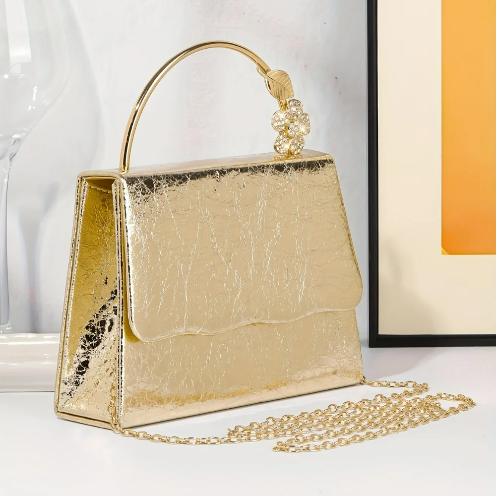 

Elegant Golden Design Square Clutch Bag, Womens Faux Leather Flap Evening Dinner Wallet For Women Mcdonalds bag