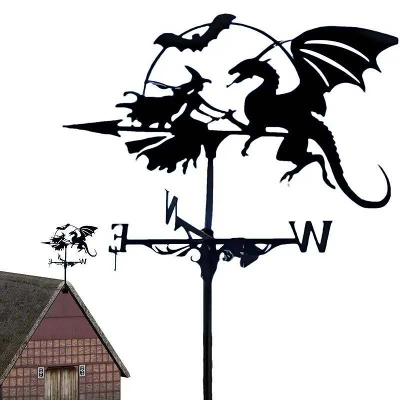 Garden Wind Vane Iron Weathervane Garden Wind Vane In Metal Outside Stake Weatherproof Wind Direction Indicator For Trellises