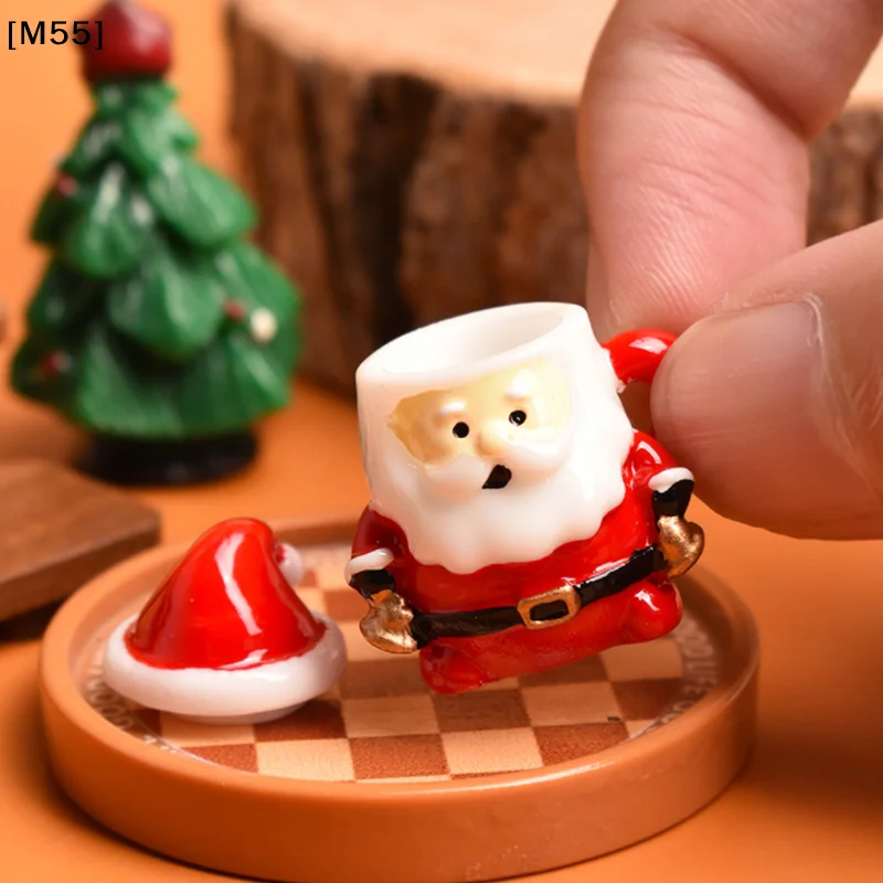 Weihnachtsmann-Teetassen-Dekoration Miniatur-Weihnachtstassen-Szenerie Harz-Puppenhaus-Zubehör Weihnachtshandwerk & Geschenke[M55]