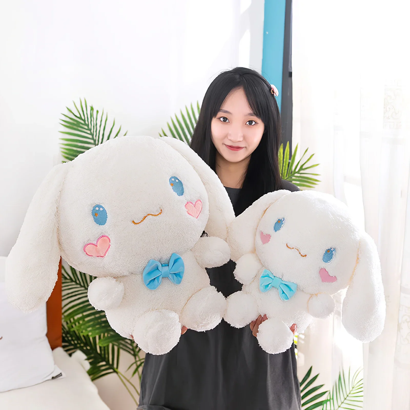 

60cm Kawaii Sanrio Cinnamoroll Plush Doll Anime Cartoon Big Eared Dog Plushies Soft Stuffed Toy Pillow Decor Cushion Girls Gift