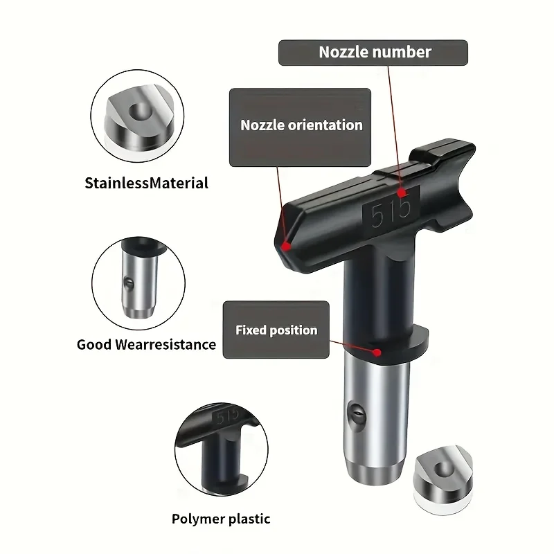 Reversible Airless Paint Spray Tip 517 with OneSeal, Precise Spray Nozzle for Airless Paint Sprayers