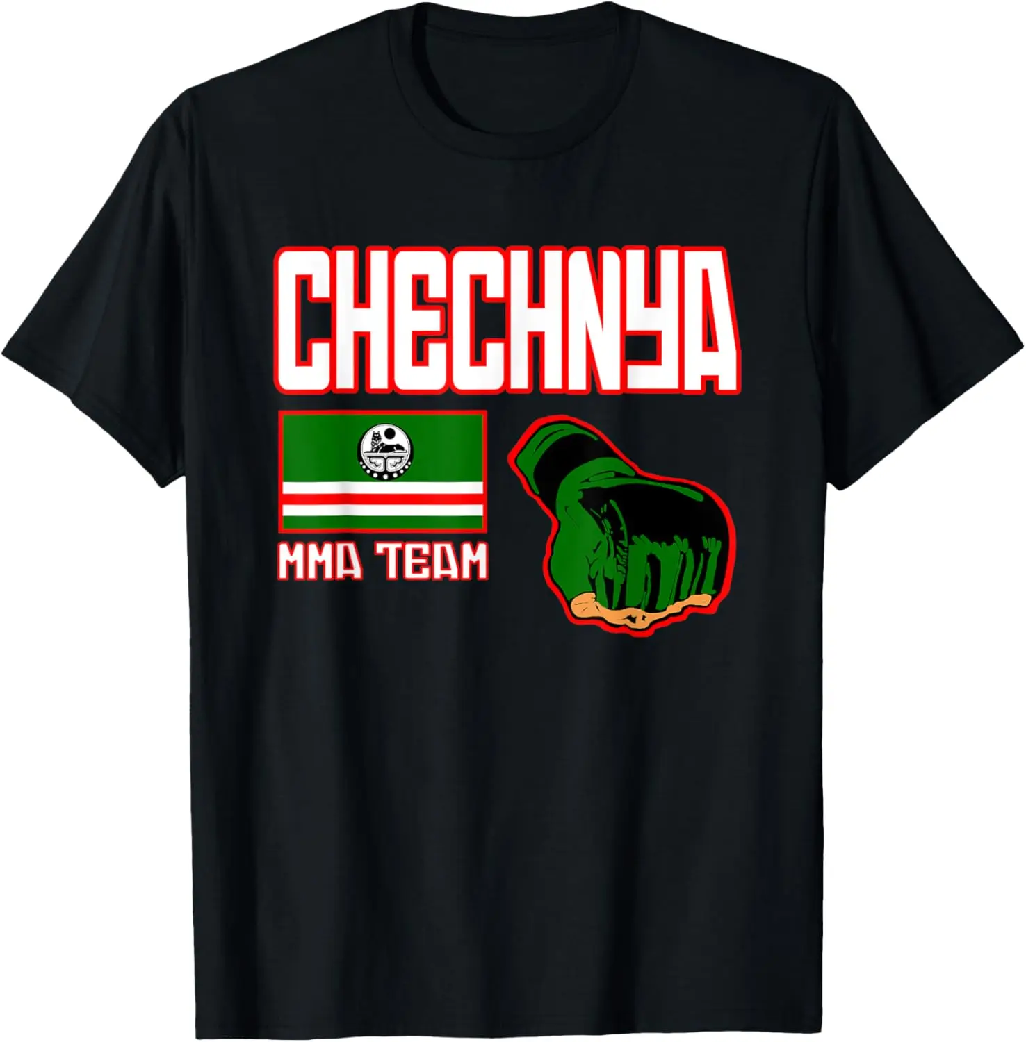 Chechen MMA, Proud Chechnya Flag, Chechnyan MMA Fighter T-Shirt