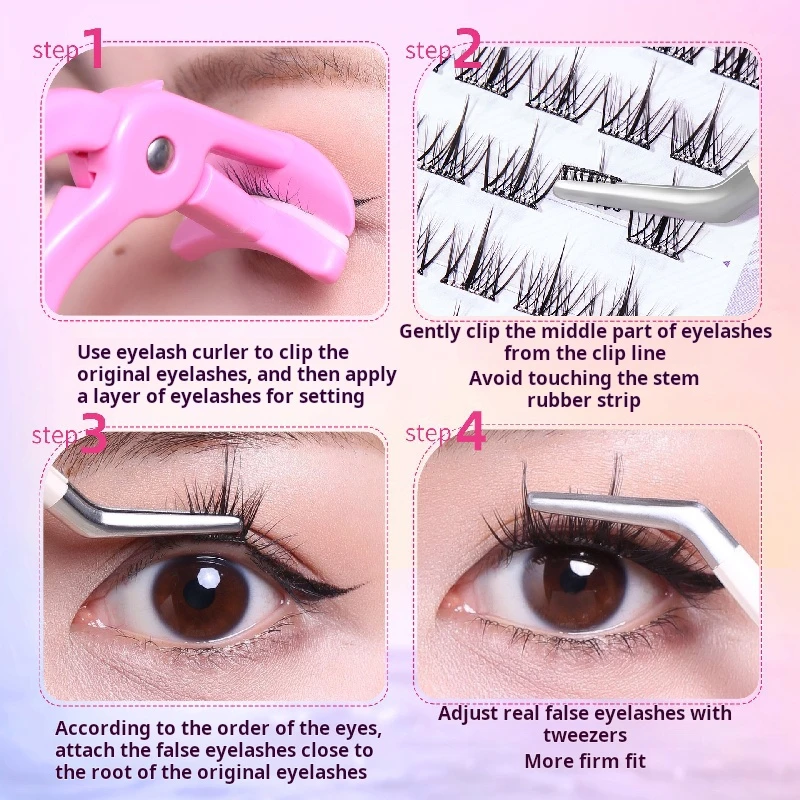 Pestañas postizas sin pegamento, pestañas postizas de gran volumen, 10 filas de pestañas postizas extraíbles, racimo de pestañas de girasol