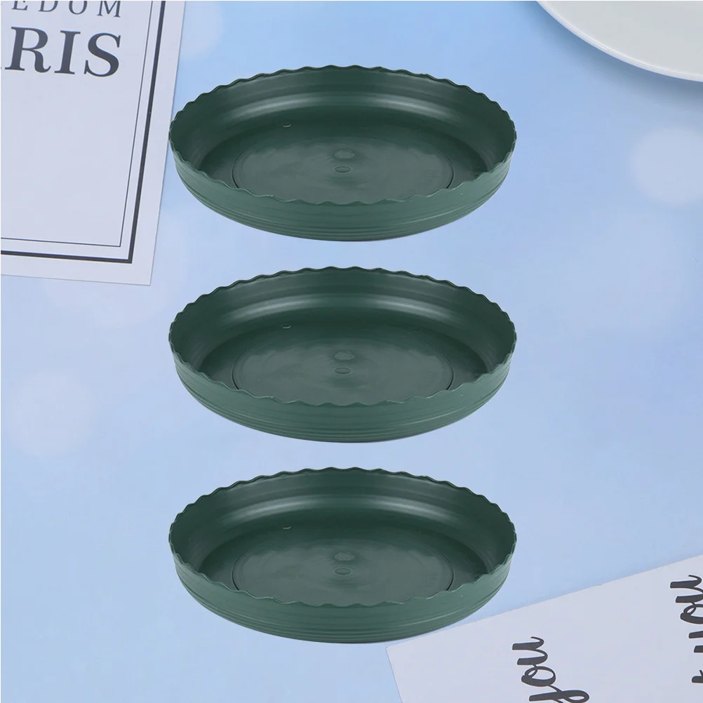 

3pcs Plastic Flower Pot Round Non-Slip Drip For Bonsai Succulent Plants Garden Balcony Decor Flower Pots Tray Plant Pots Tray