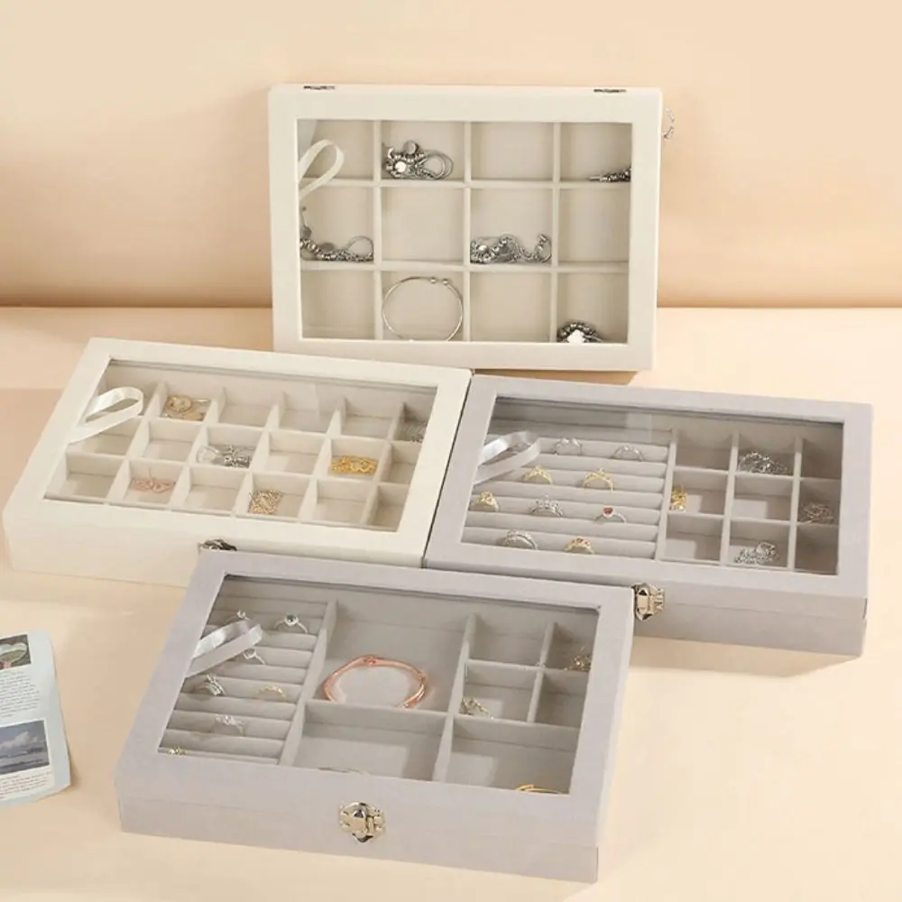 

Fashion Solid Color Jewelry Box Detachable Lightweight Jewelry Storage Case Large Capacity Necklace Storage Box Travel