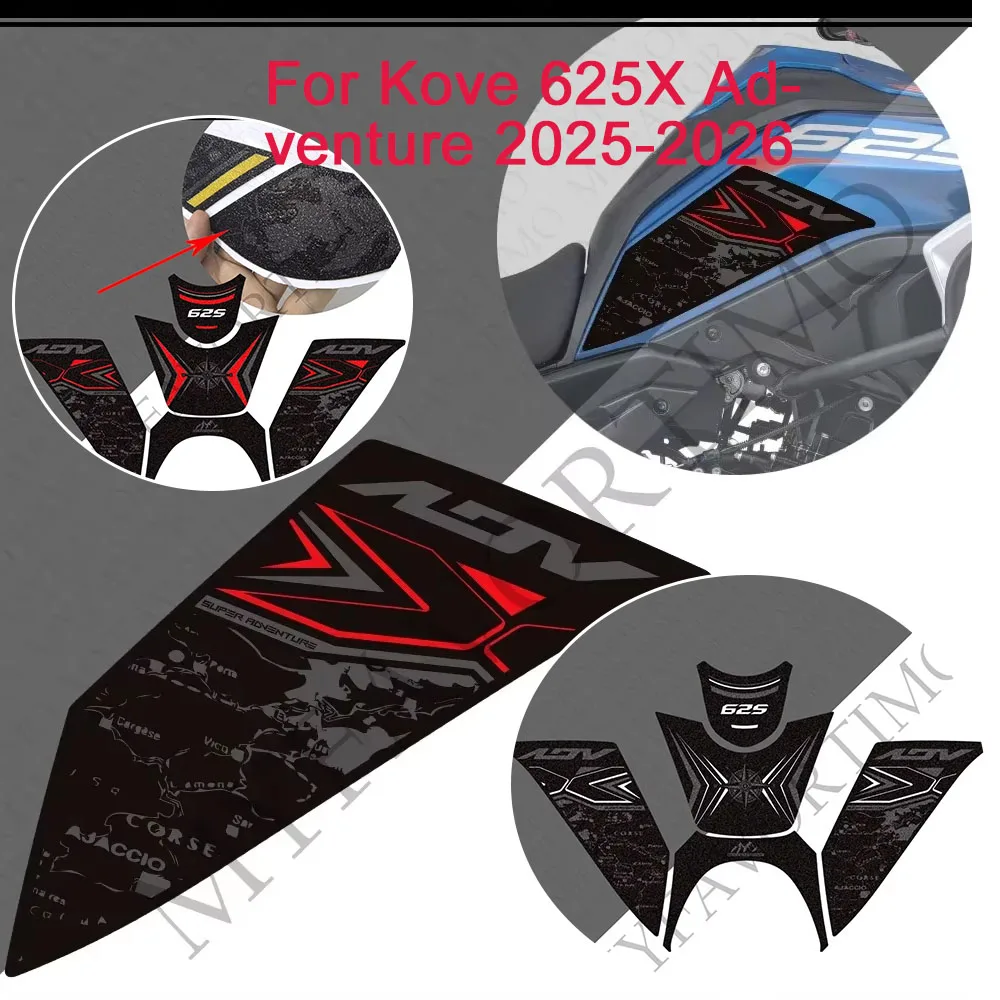 For Kove 625X Adventure ADV Explore 2025 Explore Tank Pad TankPad Side Grips Fuel Oil Knee Protector Stickers Decals Protection