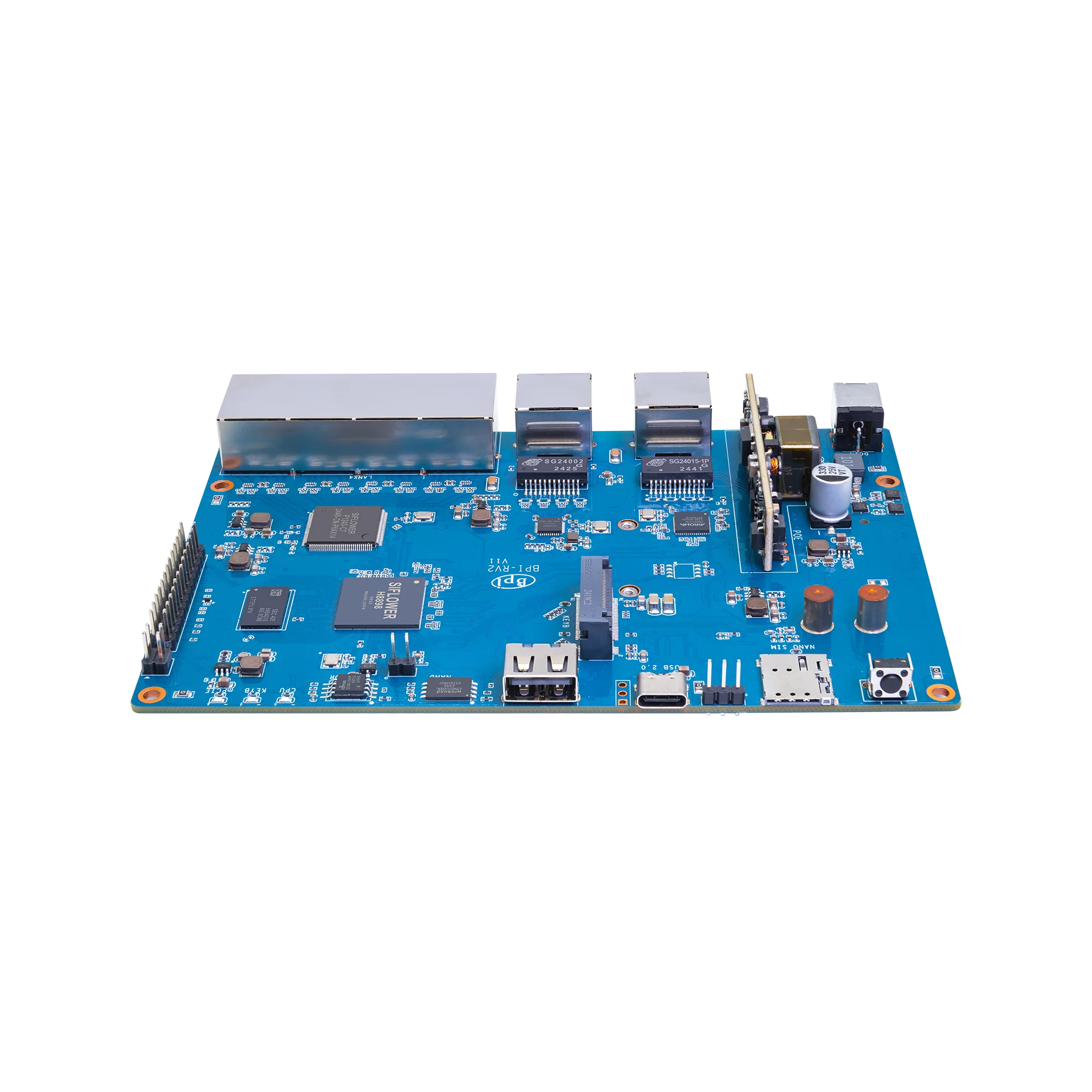 Banana Pi BPI-RV2 Siflower SF21H8898 Processador RISC-V de 4 núcleos 512 MB DDR3 16 MB SPI NOR flash RTC Risc-V Gateway Board