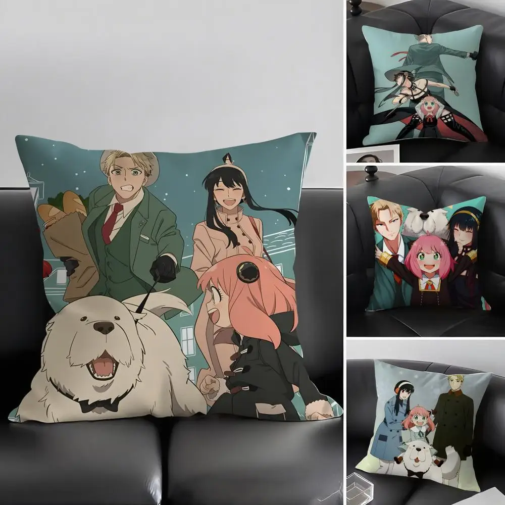 S-SPY X FAMILY Anime Cushion Cover Pillowcase Ultra Soft Skin Friendly Fabric Cloud Like Comfort & Concealed Zipper