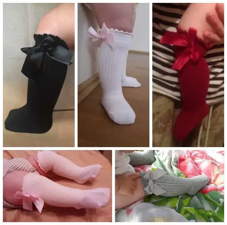 Kids Children Leg Warmer Boot Good Socks Baby Girls Knee High Socks Bow Girl Sweet Baby Long Tube Socks 0 To 6T