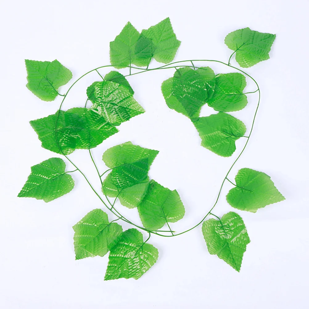 

12Pcs Artificial Grape Leaf Vine Garland High Quality Fake Rattan Wall Hanging Decor for Wedding Party Home Garden Decoration