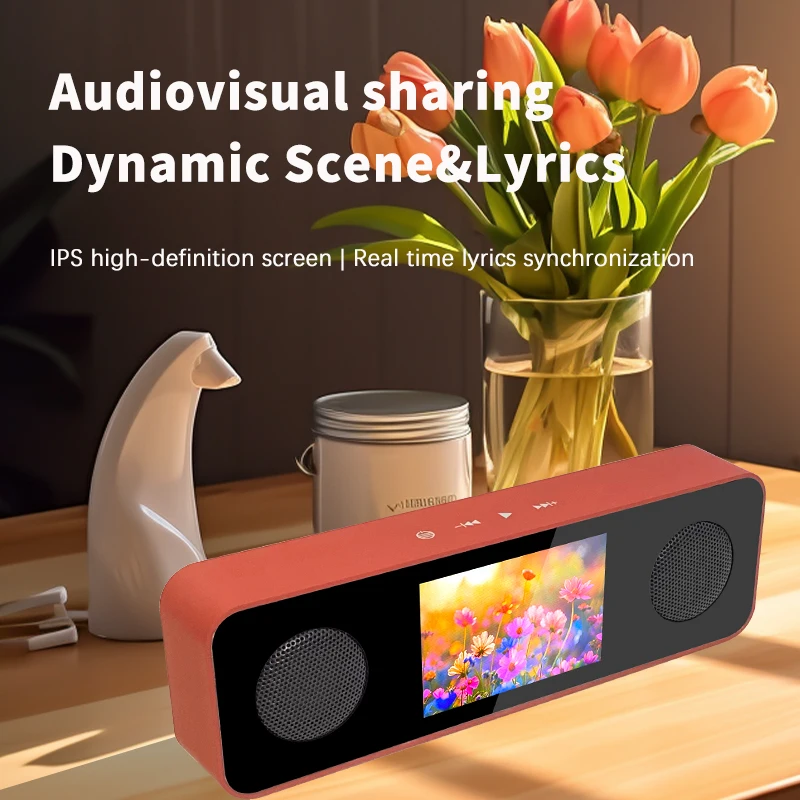 LCD portable outdoor Bluetooth speaker TF card clock weather display speaker, audio system player, FM radio, subwoofer box
