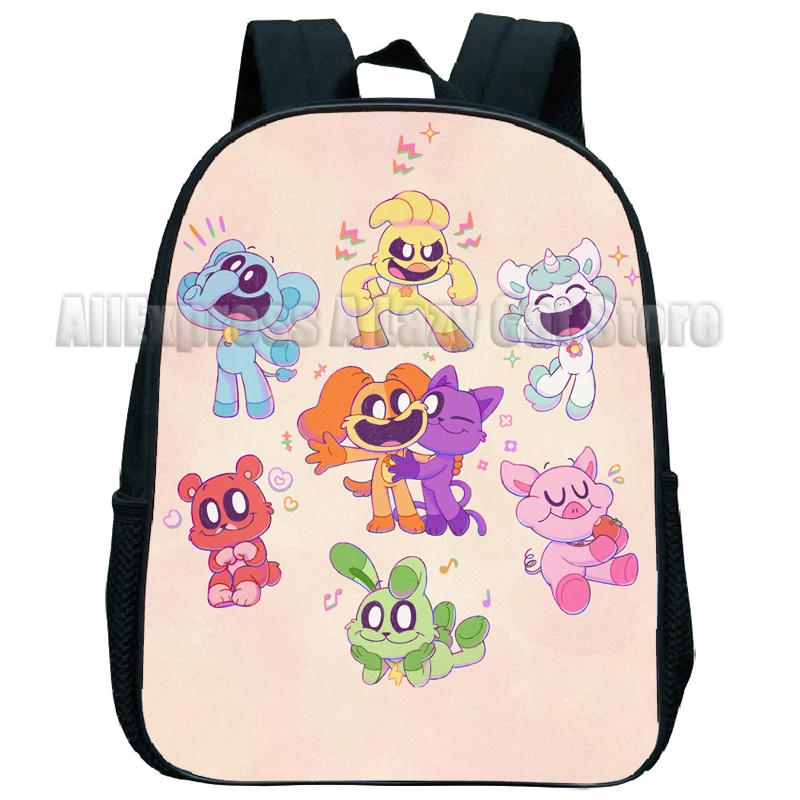 Cartoon Smiling Critter School Bag Catnap Dogday Kids Toddler Backpack Children Elementary School Kindergarten Backpack