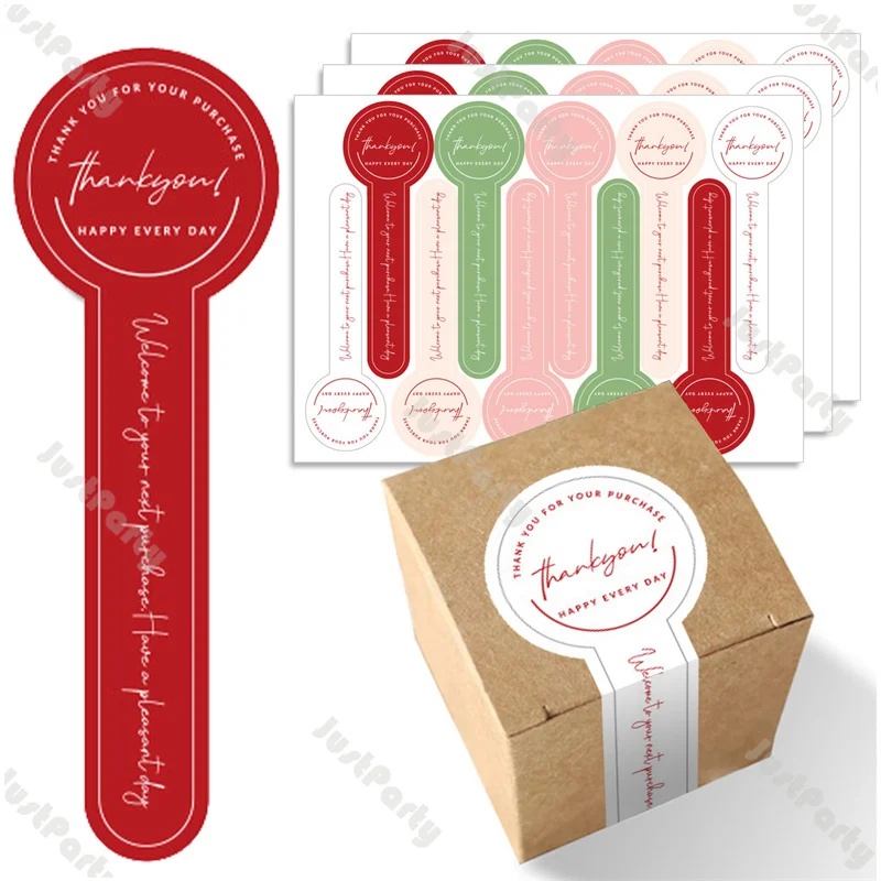 Set of 10 Sheets Gift Box Labels Thank you Packaging Sticker Black Pudding Label Cake Box Sealing Sticker Envelope Sealing Label view 6
