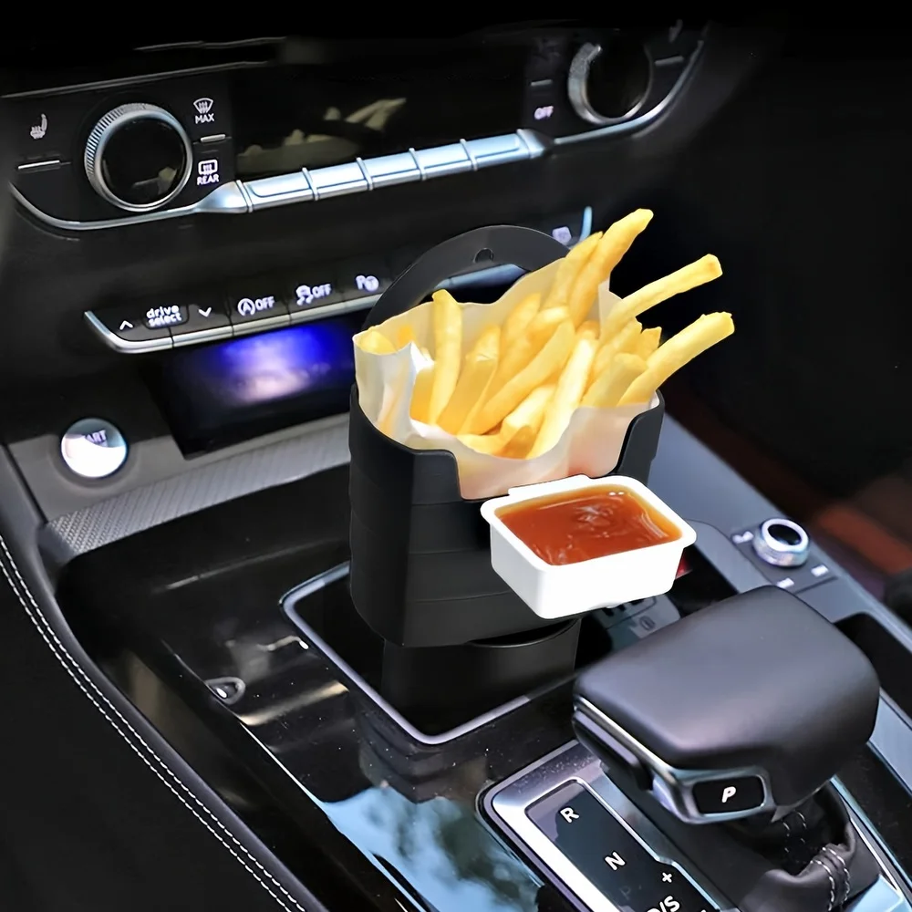 Car Multifunctional Snack, French Fries, Seasoning Storage Rack, Multifunctional Fried French Fries Cup Holder, Ketchup Tray