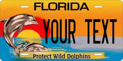 Florida Wild Dolphins Custom Personalized License plates Auto Bike Motorcycle Aluminum