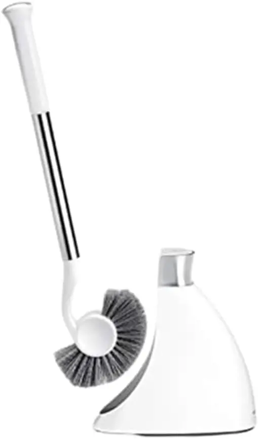 

Toilet Brush with Caddy, Stainless Steel, White