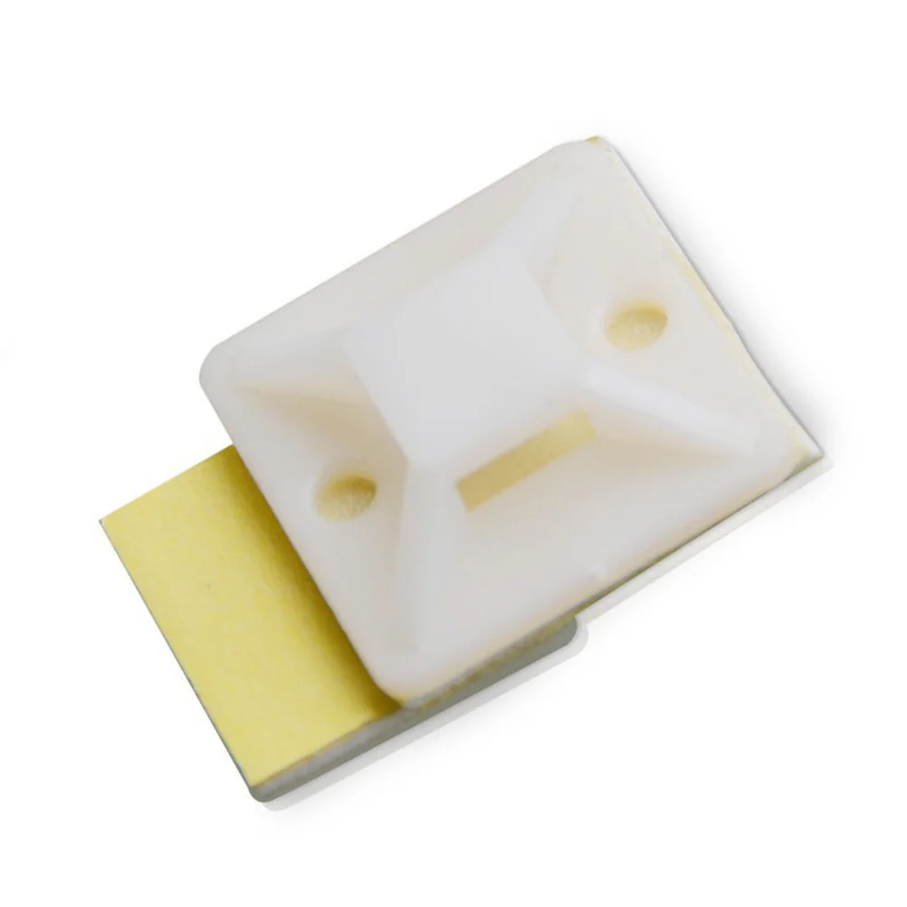 

100 pcs Nylon Cable Mounts Self-Adhesive Zip Tie Holders For Wire Management Home Office White Bases Bundle Cable Tie Base Wire