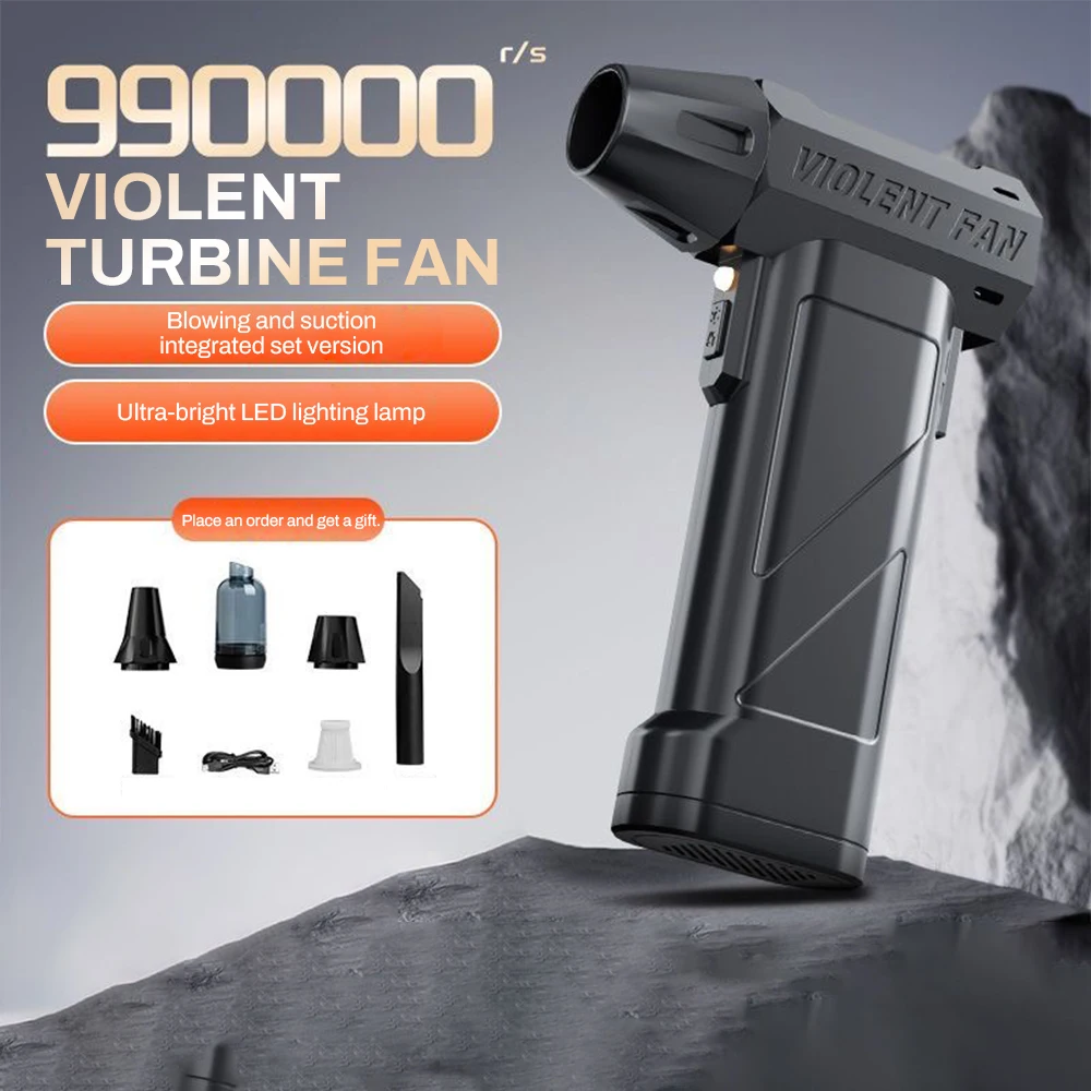 

990000RPM Violent Fan Powerful Air Blower High Speed Turbo Jet Fan Brushless Motor Charging Strong Winds 60m/s Turbo Jet Blower