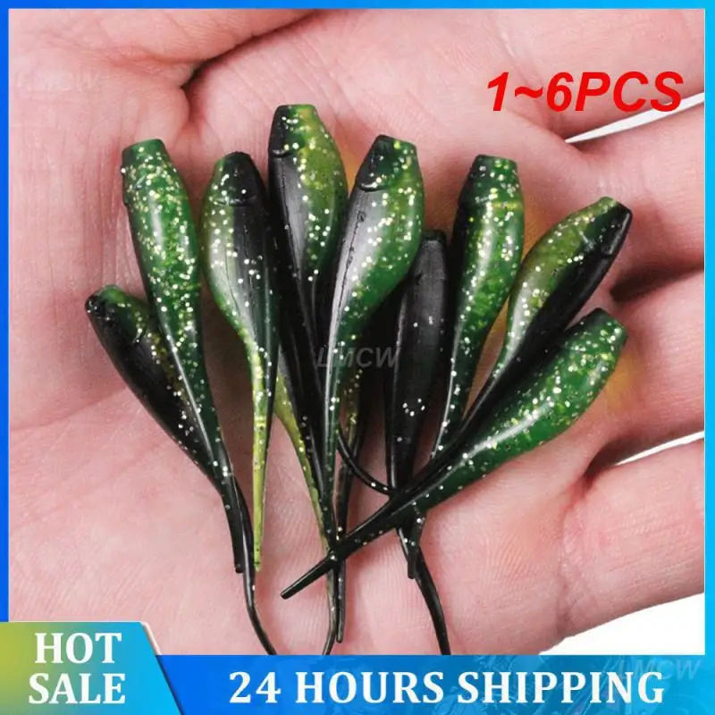 1~6PCS Fishing Lures Microproducts Tadpole Anti-real Soft Bait Fishing Tools Luya Fake Bait River Fishing Sea Fishing 5cm/0.7g