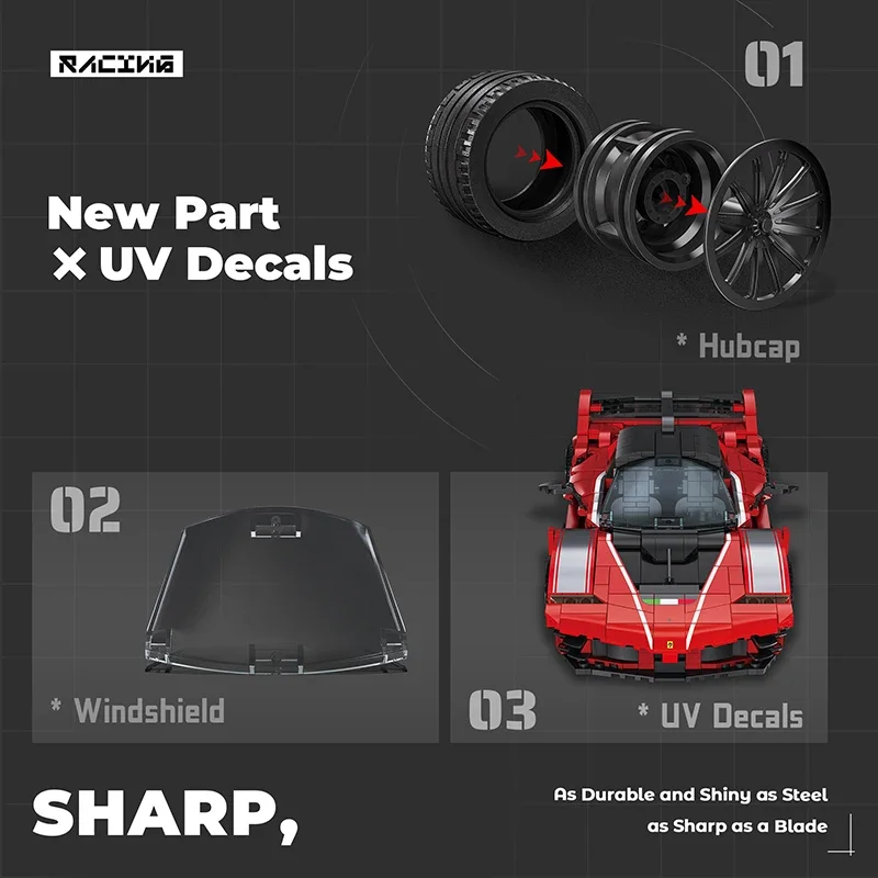 FXX K Evolution Super Sports Car Building Blocks Toy, Race Car Model Kits, Birthday Gifts for Kids Boys Adults Collection