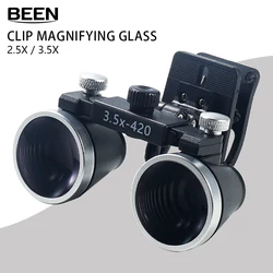 Binocular Magnifier for Dentist, Dental Loupes, New Eyeglass Clip, Surgical Optical Glass Lens, 2.5X, 3.5X Magnification