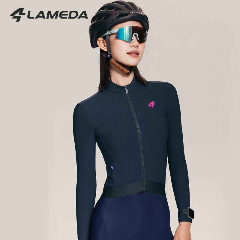 

LAMEDA 2025 Women Cycling Jersey 10-20°C Winter Warmth Thermal Fleece Road Bike Jacket MTB Long Sleeve Windproof Cycling Jersey